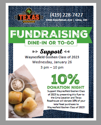 Junior Class Dine to Donate Night - Texas Roadhouse